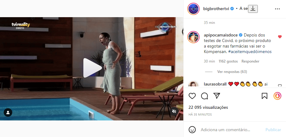 Pipoca Mais Doce comentário Débora Neves Big Brother